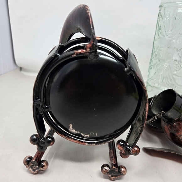 Deco Flair Cute Dog Patina Copper Wine Holder 13x6x4 (with a bottle) Flop Ears - Picture 6 of 13